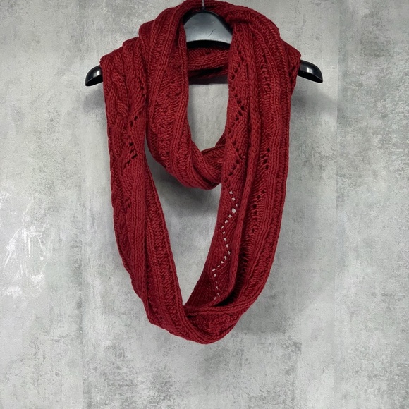 Michael Kors Luxe Maroon Pointelle Cable Knit Infi - Picture 7 of 9